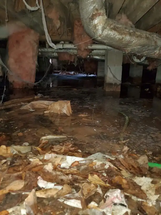 Crawl space flood assessment for Commercial Water Damage Restoration in Village of Oak Creek (Big Park)